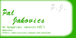 pal jakovics business card